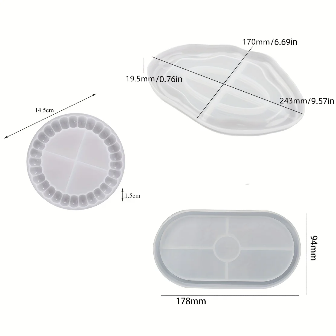 3-teiliges Silikon-Tablettformen-Set – DIY-Silikonformen für – Bild 3