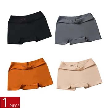 M-XL ultra dünne Frauen Boy short nahtlose Eis Seide Boxer Damen sichere kurze Hosen hohe Taille einfarbige