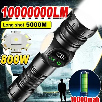 Hohe Starke Power LED Taschenlampen USB Aufladbare Magnetische Taktische Taschenlampe Mit COB Seite Licht