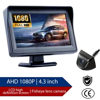 4,3-Zoll AHD/HD Auto-Monitor für Rückfahrkamera, HD Digitaler Farb-LCD-Bildschirm mit Einfacher Installation