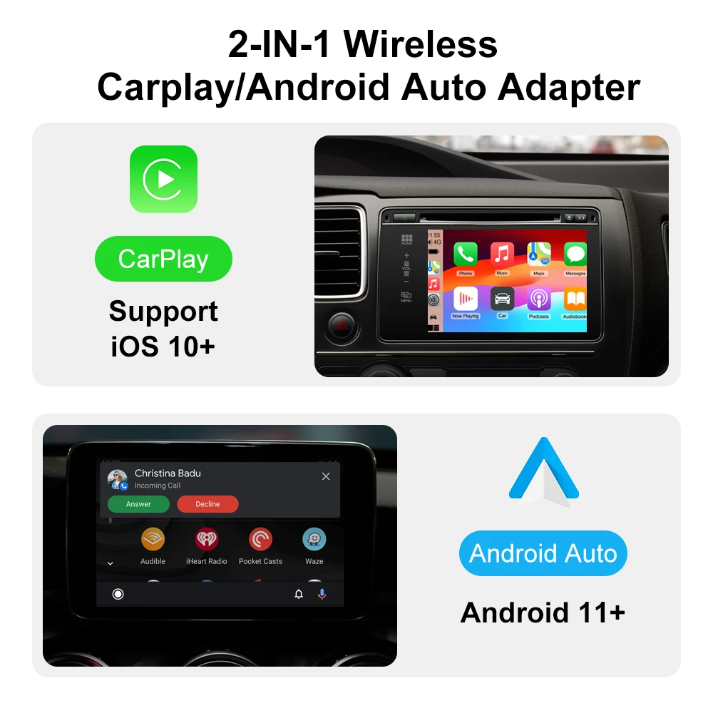 Kabelloser CarPlay- und Android-Auto-Adapter 2-in-1 – Bild 2