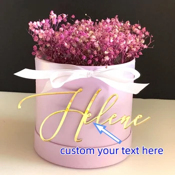 1 x individueller PMMA-Kuchenaufsatz - personalisierter eingravierter Name, metallische Textur, DIY
