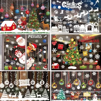 Weihnachten Fensteraufkleber Frohe Weihnachten Dekoration für Zuhause Kinderzimmer Wandspiegel Aufkleber