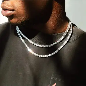 Klassische 4MM Tennis Kette Iced Out Armband Halskette Männer Mode Hip-Hop Schmuck Frauen 8/16/18/20/24/30