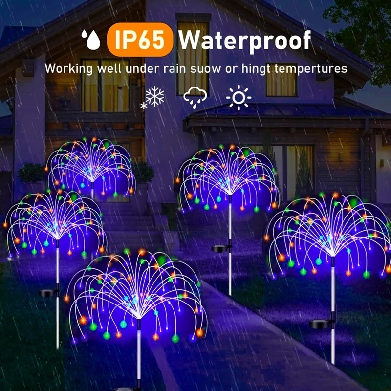 LED Solar Feuerwerk Lampe Outdoor Garten Dekor Pathway – Bild 6