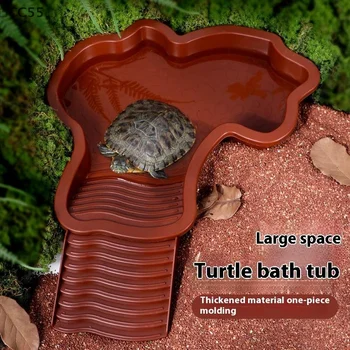 バCC55 ParqueReptiles Wasserschale mit rutschfesten Felsleitern, Futterwasserschale für Schildkröten
