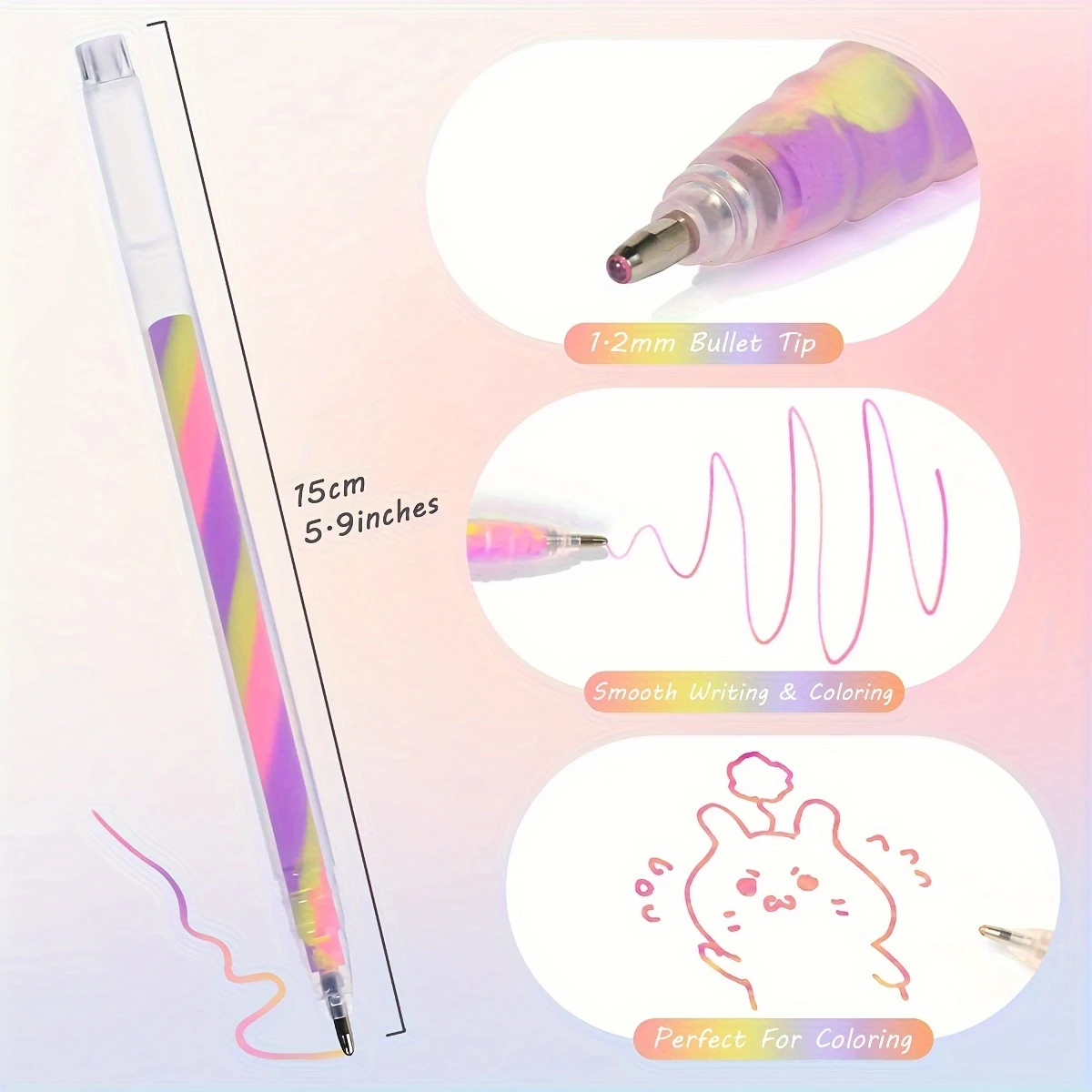 6-teiliges Glitzer-Gel-Textmarker-Set – 1,2 mm lebendige – Bild 3