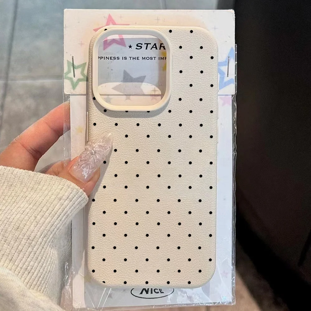 Ins Polka Dots Weiche Silikon-Handyhülle für iPhone 15 Pro
