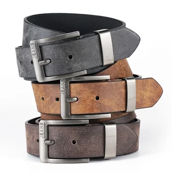 Ein lässiger Retro-Gürtel für Herren und Damen im westlichen Stil! PU-Ledergürtel mit Metallschnalle, geeignet