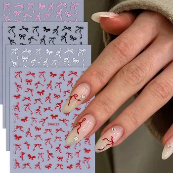 Bowknot Band Nagel Aufkleber Mini Kawaii Spitze Fliege Design Selbstklebende Nail art Aufkleber DIY Maniküre