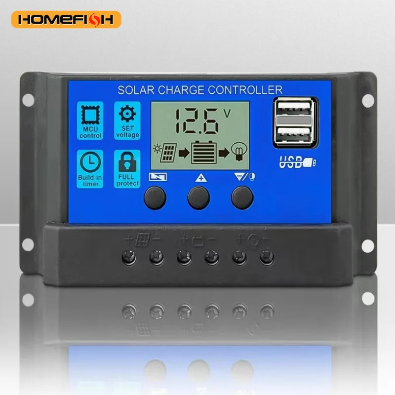 12V/24V 10A 30A PWM Solar-Laderegler - Einstellbares – Bild 2