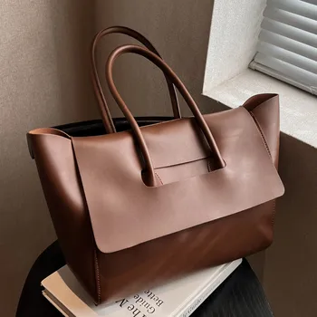 Große Damen-Tragetasche aus PU-Leder, luxuriöse Schultertasche im französischen Vintage-Stil, Henkeltasche