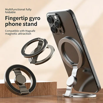Doppelseitiger Magnetischer 3-Teiliger Schimmernder Pulver-Magnetring Telefonhalter 360° ° Drehbares