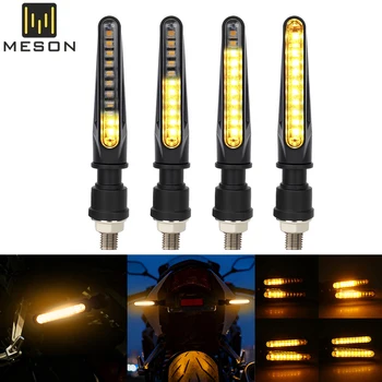 Motorrad LED Blinker Licht Universal Drl Bernstein fließende Blinker Anzeige Motorrad Blinklicht (2 Stück)