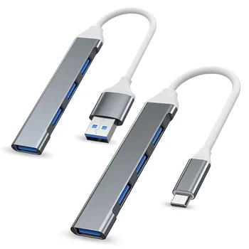 USB 3.0 Hub mit 4 Anschlüssen, USB-C OTG Adapter für MacBook