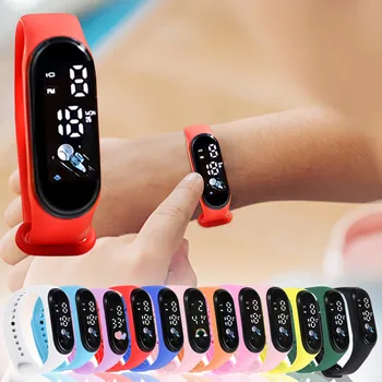 Kawaii smart watch für kinder mode im freien wasserdichte sport kinder uhren jungen mädchen digitaluhren