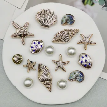 DIY Seestern Schuh Charms Bling Conch Schuhe Schnalle Dekorationen Abnehmbare Shell Schuh Zubehör (16 Stück)