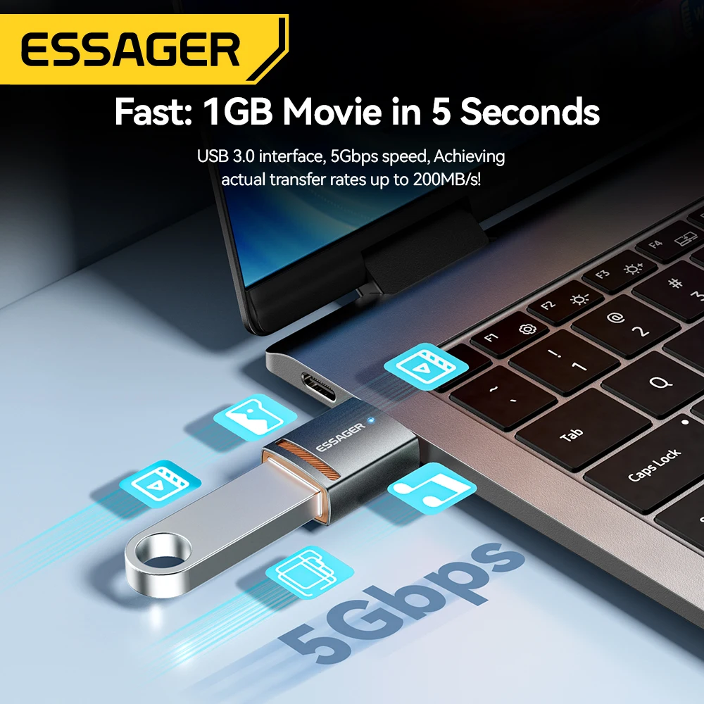 Essager USB3.0 OTG Adapter Typ-C USB-A Micro Buchse auf USB – Bild 6