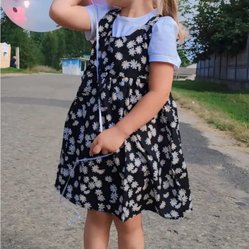 Mädchen-Freizeitkleider, kleine Gänseblümchen, bedruckt – Bild 6