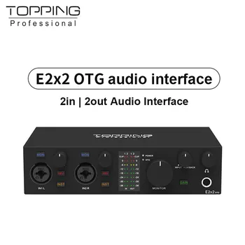 TOPPING E2x2 OTG Professionelles Audio-Interface 2-in-2-out Soundkarte 8 DAW- und 6 LoopBack-Kanäle