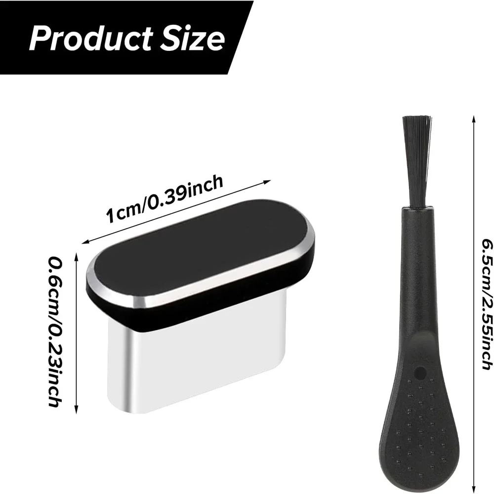 USB-C Staubschutz-Stöpsel mit Reinigungspinsel, 4 Stück – Bild 4
