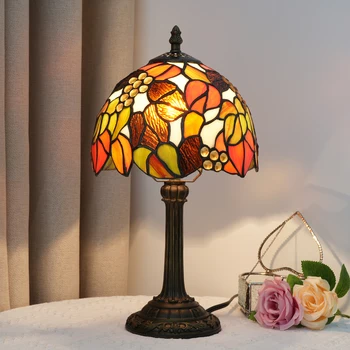 Wunderschöne Tischlampe im Vintage-Stil, mehrfarbig, Vintage-Nachttisch, Schreibtischlampe, 20,3 cm breit