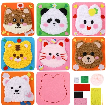 Erstes Nähset für Anfänger, Kinder, Kunsthandwerk, DIY-Stickprojekte, Tierpuppen-Set, Geschenk für Mädchen