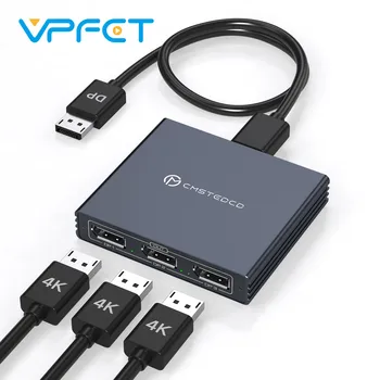 DisplayPort-Splitter für Triple-Monitor-Adapter 4K bei 60 Hz DisplayPort-Splitter 1 in 3 Out für 3 Monitor