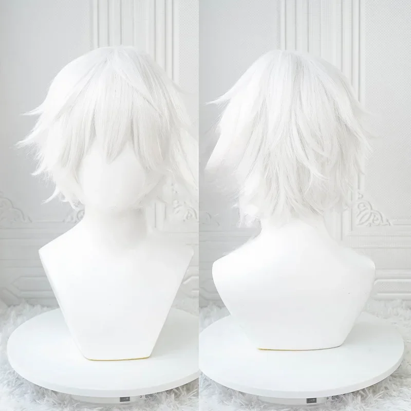 Anime Kaneki Ken Cosplay Perücken Kurze Weiße Flauschige