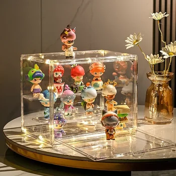Acryl Klare Aufbewahrungsbox für Figuren Faltbare Vitrine für Sammelfiguren Puppen Actionfiguren Organizer Box