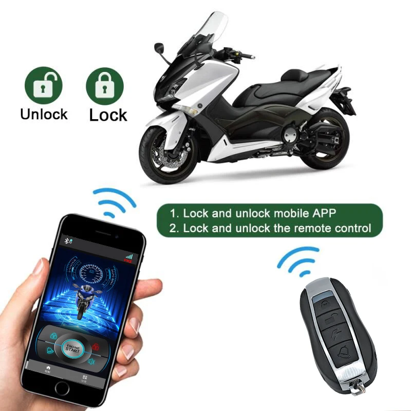 Motorrad Einbrecher Alarm Smartphone APP Steuerung Remote – Bild 4