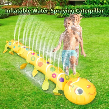 Caterpillar Sprinkler Pad Splash Spielmatte für Kinder und Kleinkinder, Sommer-Outdoor-Garten-Wasserspielzeug