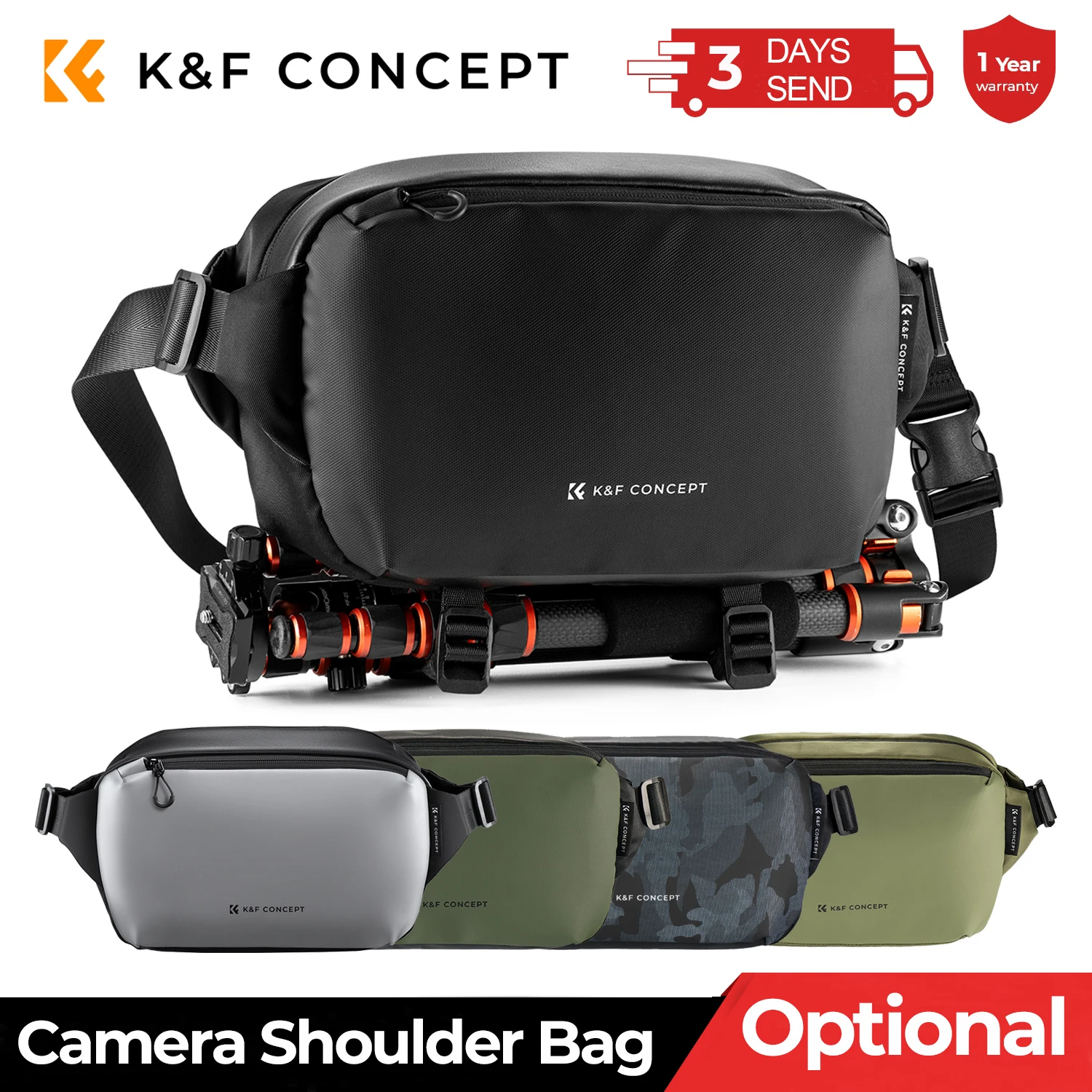 K&F CONCEPT 10L Kamera-Umhängetasche für digitale