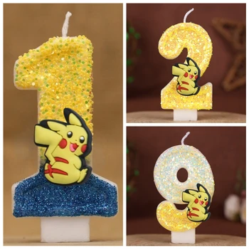 Pokemon Monster Digitale Kerze Kinder Geburtstag Kuchen Dekoration Cartoon Anime Figur Liefert Party Zubehör