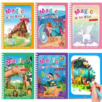 Magisches Wasser-Zeichenbuch, wiederverwendbares Montessori-Malbuch für Kinder, sensorisches frühes