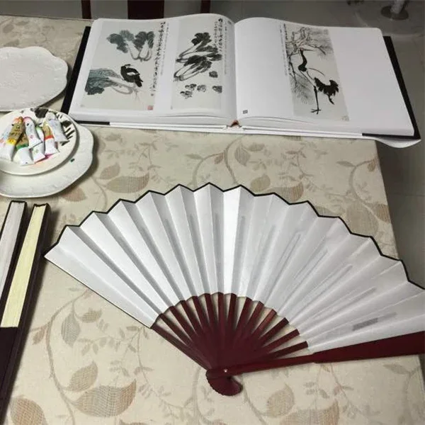 10/13 Zoll Faltfächer Hand Seidentuch DIY Chinesischer – Bild 4