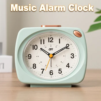 Musik-Wecker im Modernen Stil mit Schlummerfunktion und Nachtlichtfunktion, Zeitanzeige, Ideales Geschenk