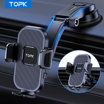 TOPK Autotelefonhalter Lüftungsschlitze Saugnapfhalterung für iPhone Xiaomi Samsung Auto Mobile Unterstützung