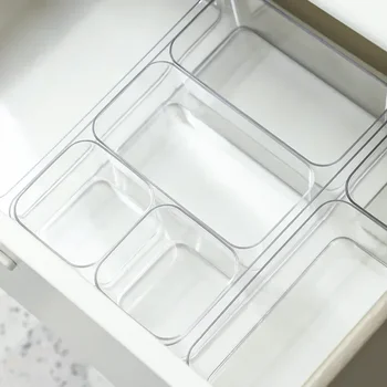 Transparente Box Lagerung Organizer Schreibtisch Kunststoff Lagerung Box Container Schublade Organizer Tisch