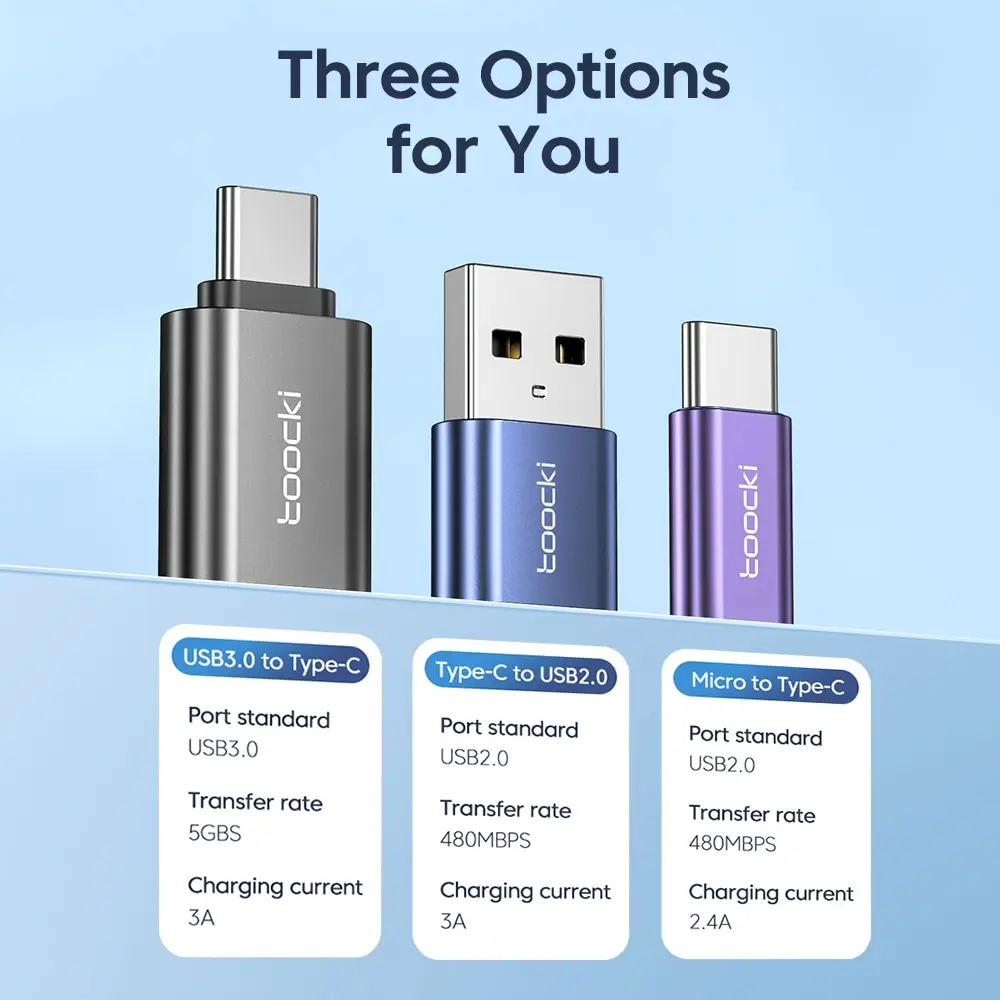Toocki otg usb 3,0 zu typ c adapter micro to typ c männlich – Bild 4