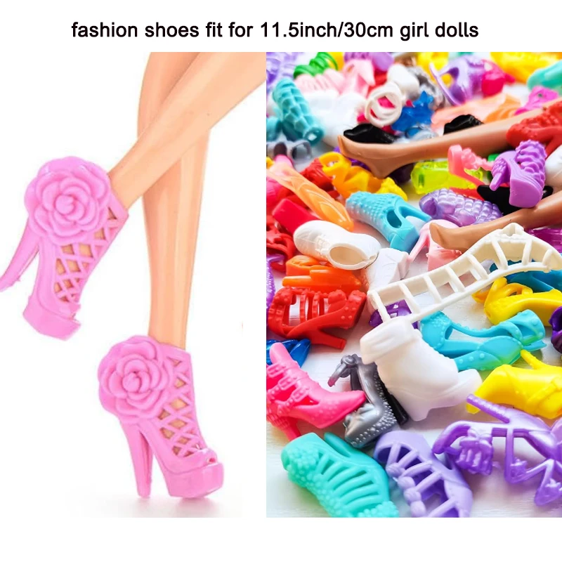 50 Paar Puppenschuhe, Pumps, Puppenstiefel, flache Schuhe – Bild 4