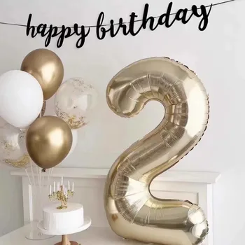 40-Zoll-Geburtstagsballons aus großer Folie, Helium-Zahlenballon, 0-9, alles Gute zum Geburtstag, Hochzeit
