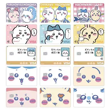Cartoon Kawaii Chiikawas Kreditkarten-Skin-Aufkleber Niedliche Matte Aufkleber für VISA JCB Mastercard