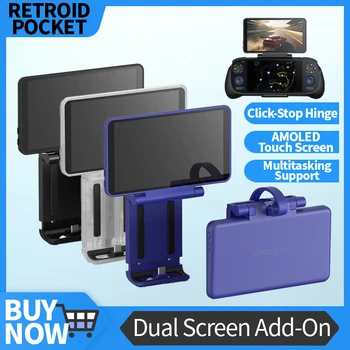 Retroid Dual Screen Add-on 5,5 Zoll OLED Back Clip Bildschirm für Retroid Pocket 5 RP5/RPmini V2/RP4 Pro