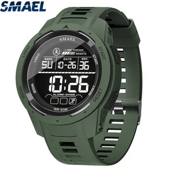 Smael Digitaluhren Sport LED Armbanduhren Herren 50m wasserdichte Uhr Digital Light Stoppuhr Uhr für Herren