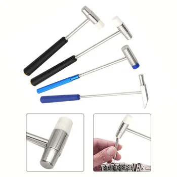 Mini-Hammer Reparaturwerkzeug Metallhammer Doppelkopf Tragbarer Hammer für DIY Schmuck- und Uhrenreparatur