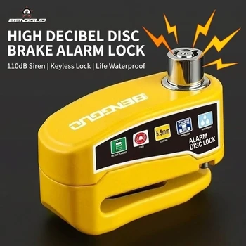 Alarm-Bremsscheibenschloss, Diebstahlschutz, 110 dB, wasserdicht, Motorrad-Bremsscheibenschloss aus