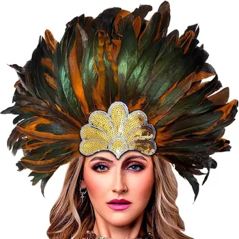 Karneval Party Feder Haarbänder für Frauen Cosplay Dance Show Kopfschmuck Indische Feder Fascinator Haarbänder