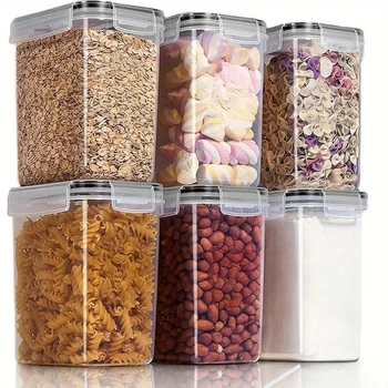 Luftdichte Lebensmittel Lagerung Container Küche Speisekammer Lagerung Container Für Zucker, Mehl (6 Stück)