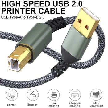 USB-A-Druckerkabel 16 Fuß, bis zu 480 Mbps Datenübertragungsgeschwindigkeit für USB-A-Geräte, USB-A zu USB 2.0